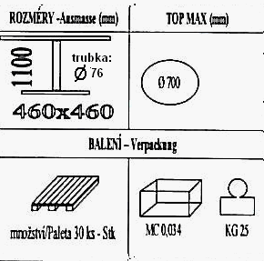 Technická data k podnoži BS001/FF