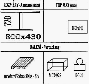 Technická data k podnoži BM044CL1