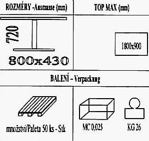 Technická data k podnoži BM044CL2