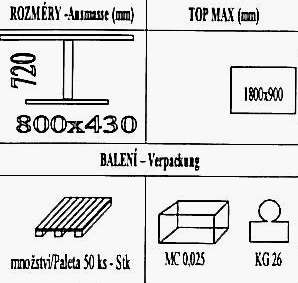 Technická data k podnoži BM044CL4