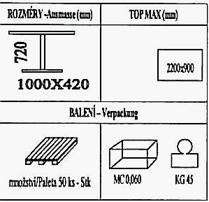 Technická data k podnoži BD003/FF