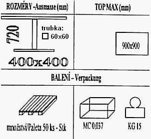 Technická data k podnoži BD010