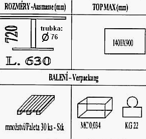 Technická data k podnoži BQ002