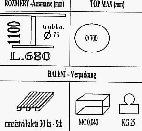 Technická data k podnoži BR005/FF