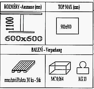 Technická data k podnoži BH006/FF