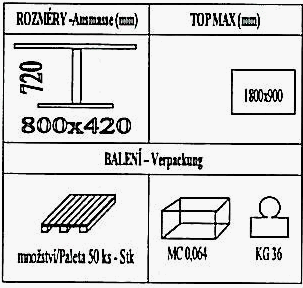 Technická data k podnoži BH008