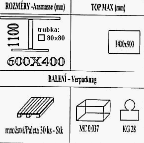 Technická data k podnoži BM034/FF