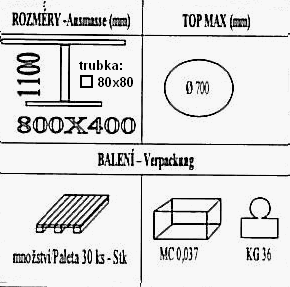 Technická data k podnoži BM035/FF