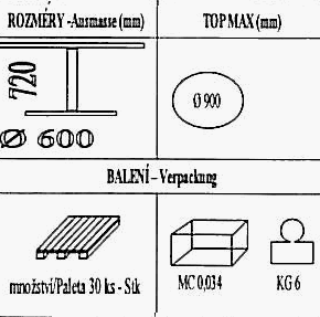 Technická data k podnoži BT007/AL-CR